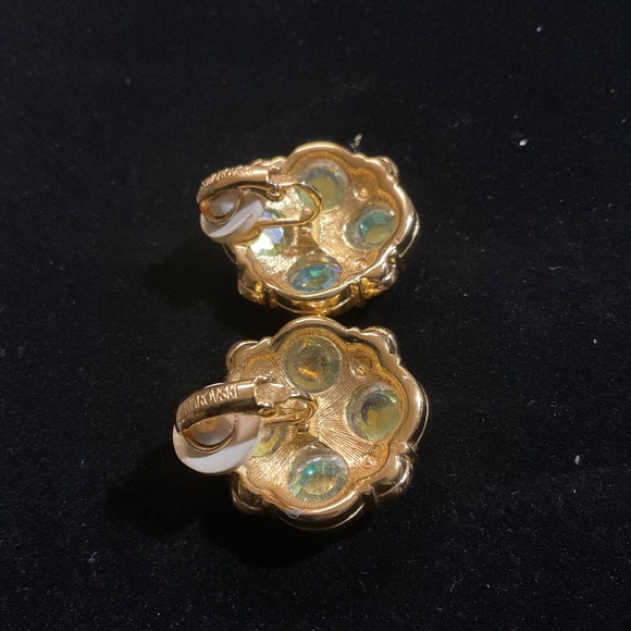 Vintage Swarovski Crystal Clip on Earrings - Picture 4 of 5
